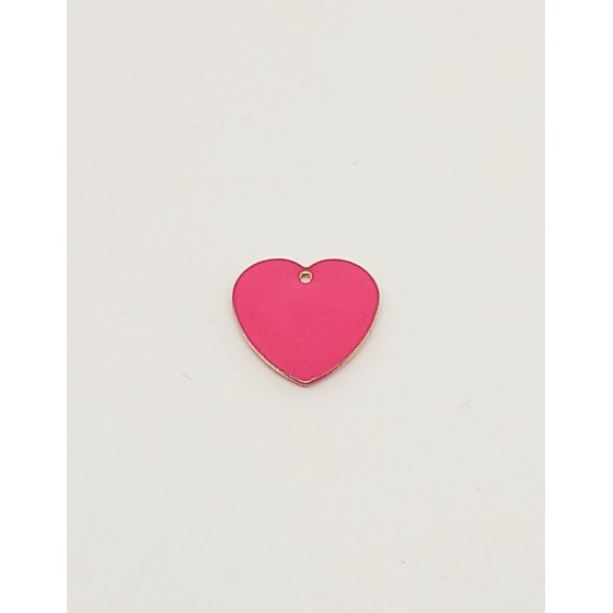 Ciondolo pendente smaltato cuore fucsia x1