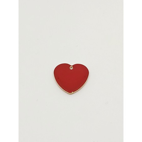Ciondolo pendente smaltato cuore rosso x1